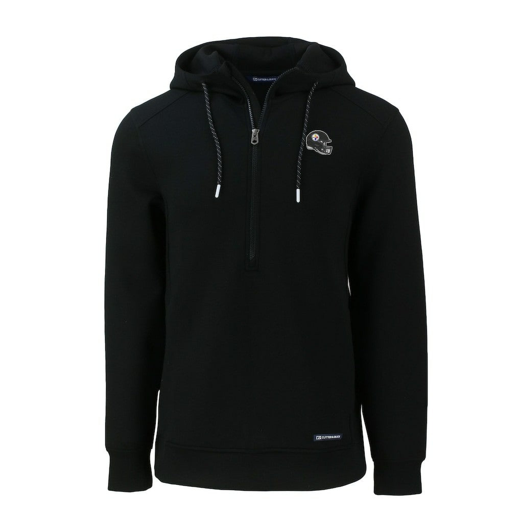 NFL Pittsburgh Steelers Cutter & Buck Helmet Roam Eco Half-Zip Recycled Pullover Hoodie