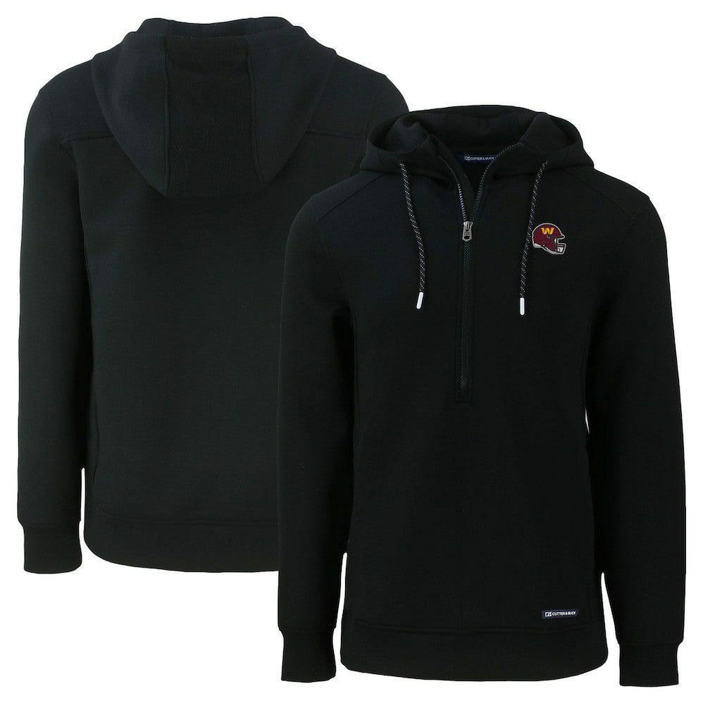 NFL Washington Commanders Cutter & Buck Helmet Roam Eco Half-Zip Recycled Pullover Hoodie