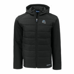 NFL Detroit Lions Cutter & Buck Helmet Big & Tall Evoke Hybrid Eco Softshell Recycled Full-Zip Hoodie Jacket