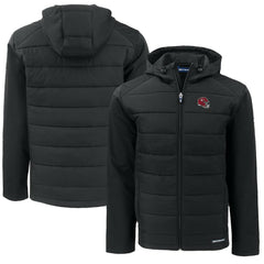 NFL Kansas City Chiefs Cutter & Buck Helmet Big & Tall Evoke Hybrid Eco Softshell Recycled Full-Zip Hoodie Jacket