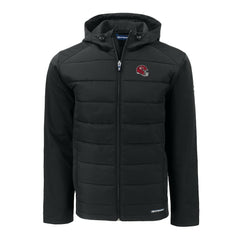 NFL Kansas City Chiefs Cutter & Buck Helmet Big & Tall Evoke Hybrid Eco Softshell Recycled Full-Zip Hoodie Jacket