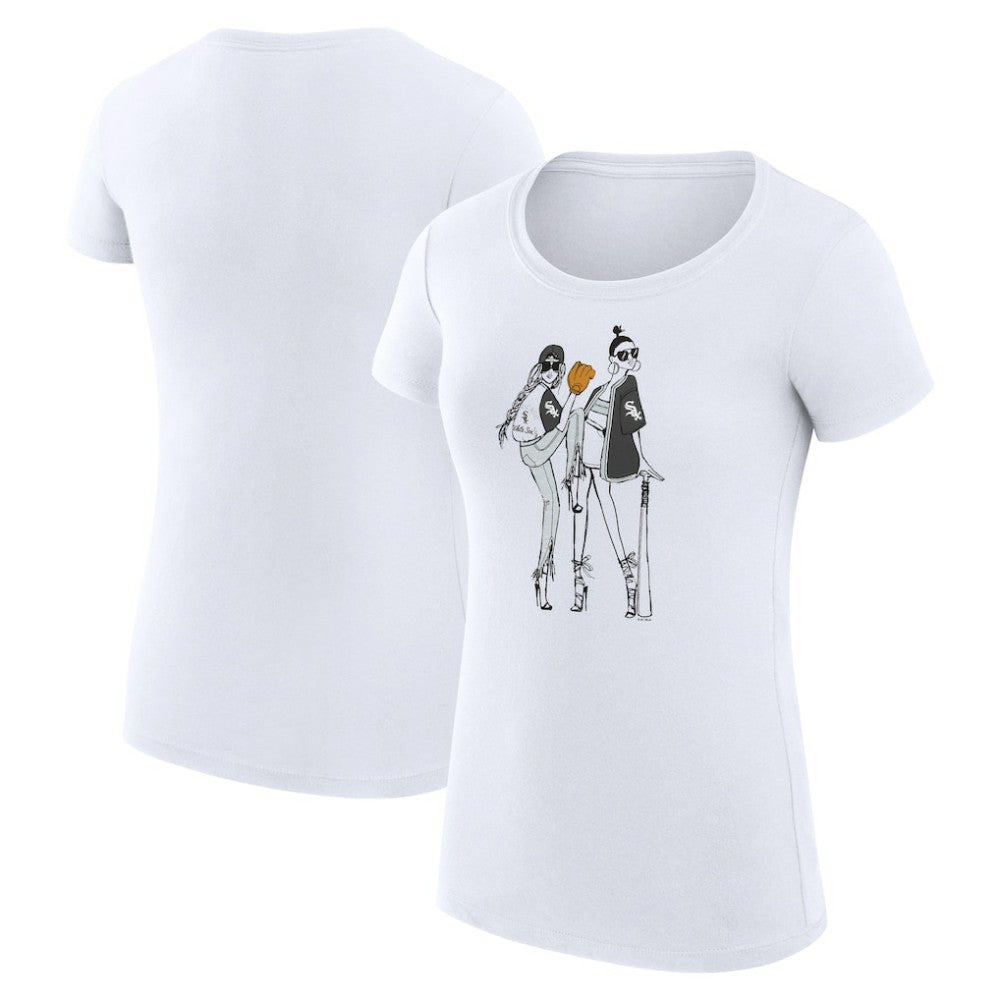 Chicago White Sox G-III 4Her by Carl Banks Women's Super-Slim Fit Lightweight Baseball Girls T-Shirt - White