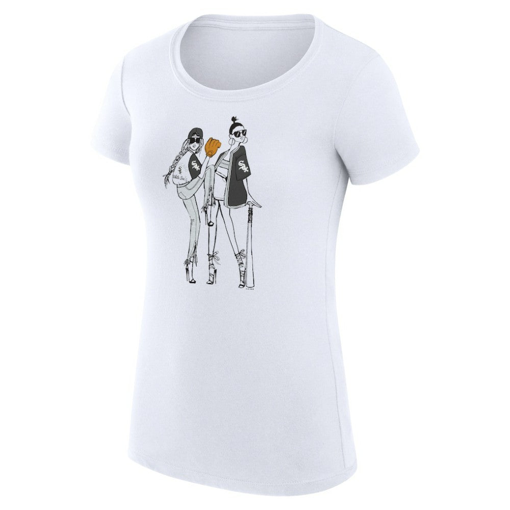 Chicago White Sox G-III 4Her by Carl Banks Women's Super-Slim Fit Lightweight Baseball Girls T-Shirt - White