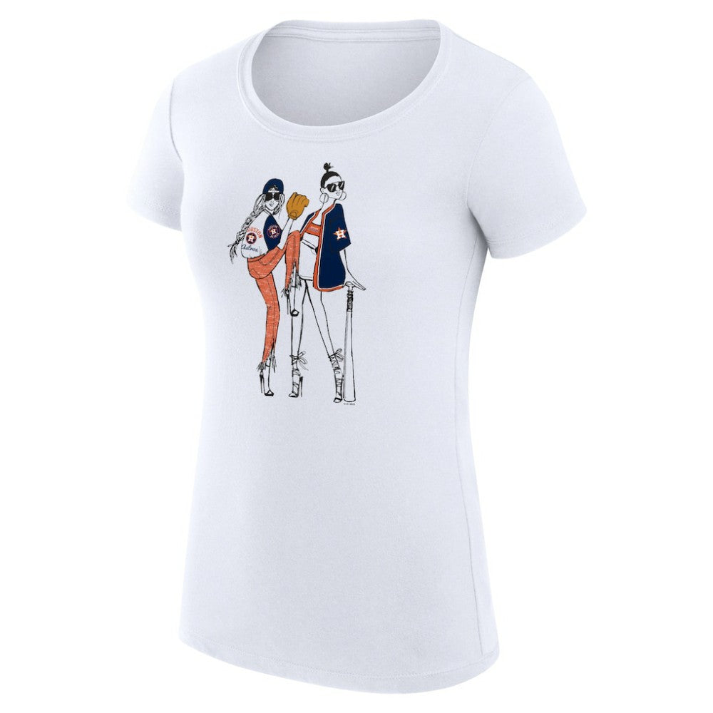 Houston Astros G-III 4Her by Carl Banks Women's Super-Slim Fit Lightweight Baseball Girls T-Shirt - White