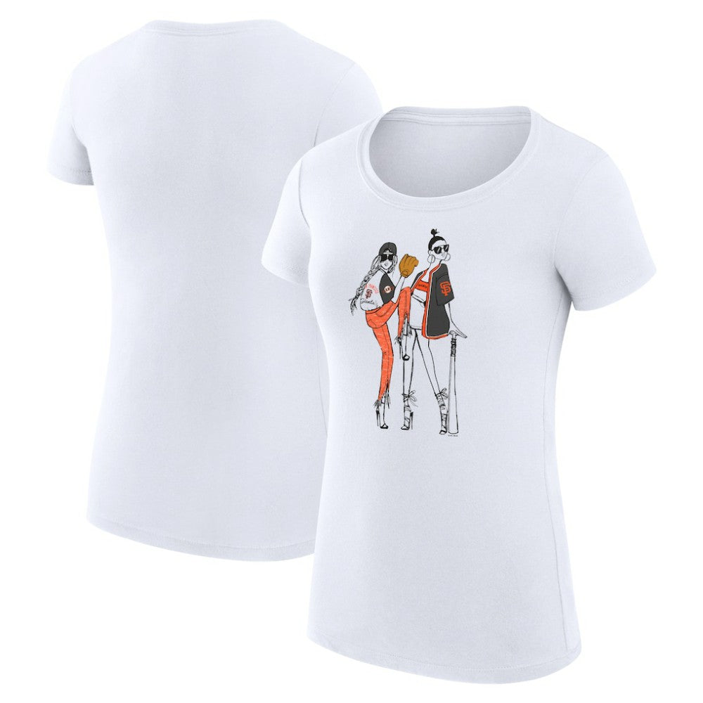 San Francisco Giants G-III 4Her by Carl Banks Women's Super-Slim Fit Lightweight Baseball Girls T-Shirt - White