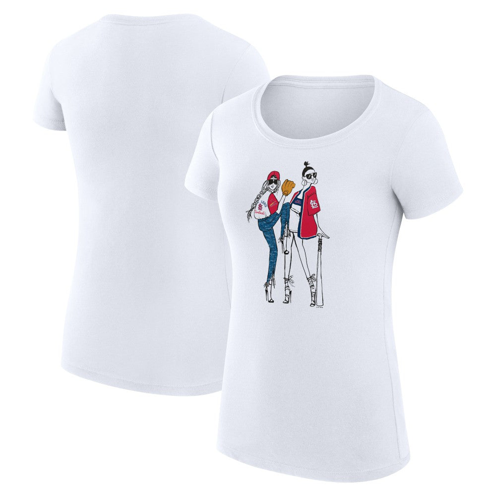 St. Louis Cardinals G-III 4Her by Carl Banks Women's Super-Slim Fit Lightweight Baseball Girls T-Shirt - White