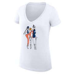 Detroit Tigers G-III 4Her by Carl Banks Women's Super-Slim Fit Lightweight Baseball V-Neck T-Shirt - White