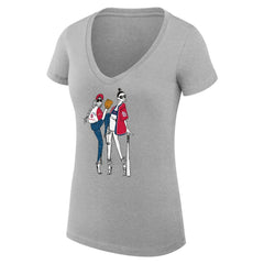 St. Louis Cardinals G-III 4Her by Carl Banks Women's Super-Slim Fit Lightweight Baseball V-Neck T-Shirt - Heather Gray