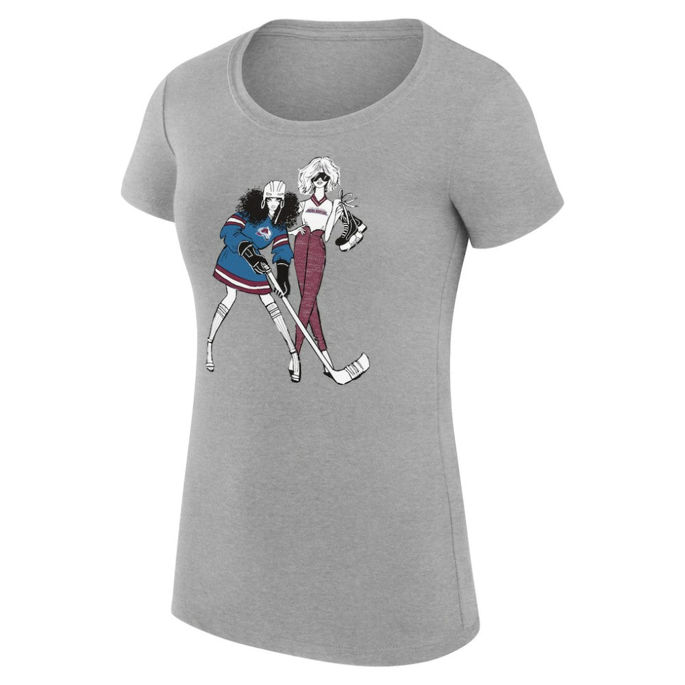 Colorado Avalanche G-III 4Her by Carl Banks Women's Super-Slim Fit Lightweight Hockey Girls T-Shirt