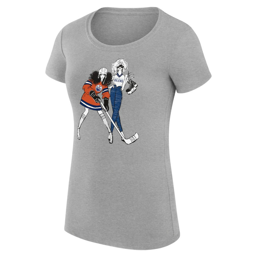 Edmonton Oilers G-III 4Her by Carl Banks Women's Super-Slim Fit Lightweight Hockey Girls T-Shirt