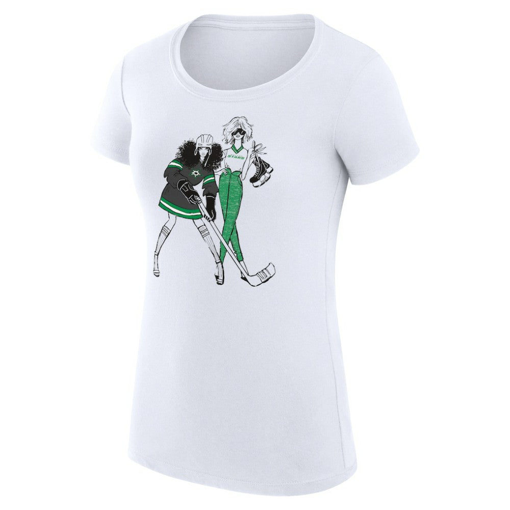 Dallas Stars G-III 4Her by Carl Banks Women's Super-Slim Fit Lightweight Hockey Girls T-Shirt