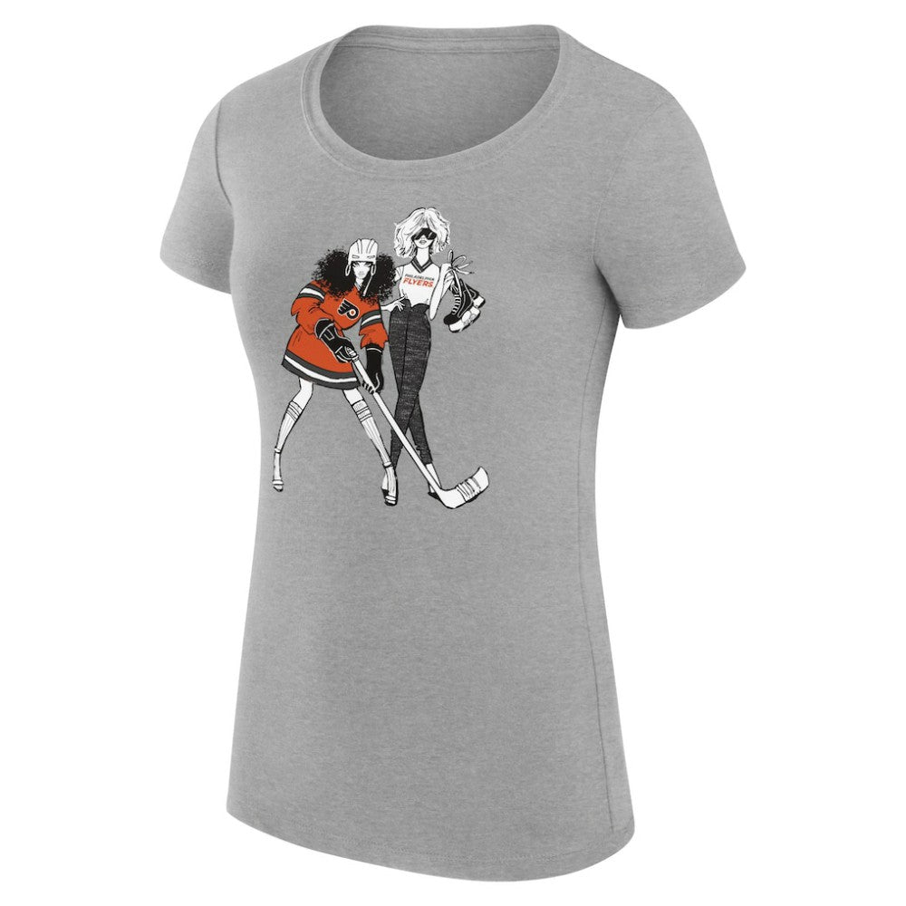 Philadelphia Flyers G-III 4Her by Carl Banks Women's Super-Slim Fit Lightweight Hockey Girls T-Shirt