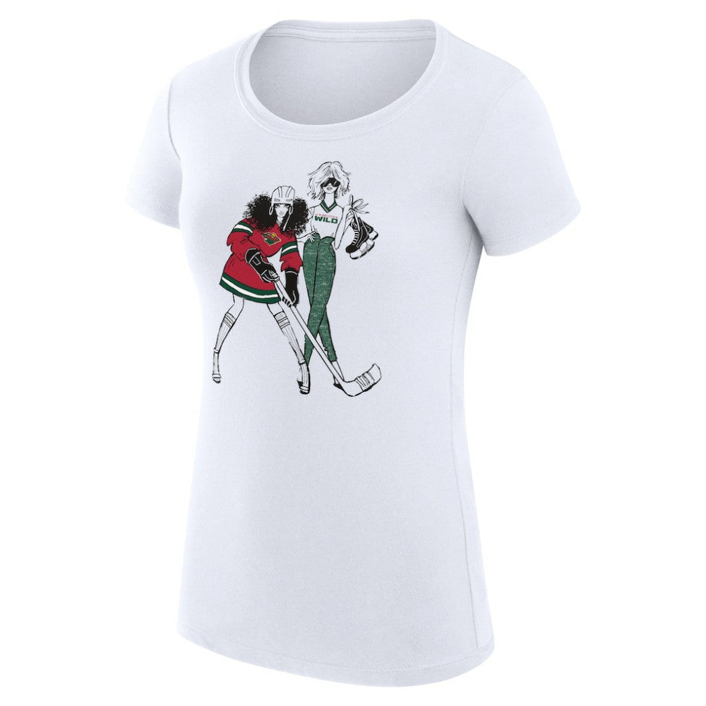 Minnesota Wild G-III 4Her by Carl Banks Women's Super-Slim Fit Lightweight Hockey Girls T-Shirt
