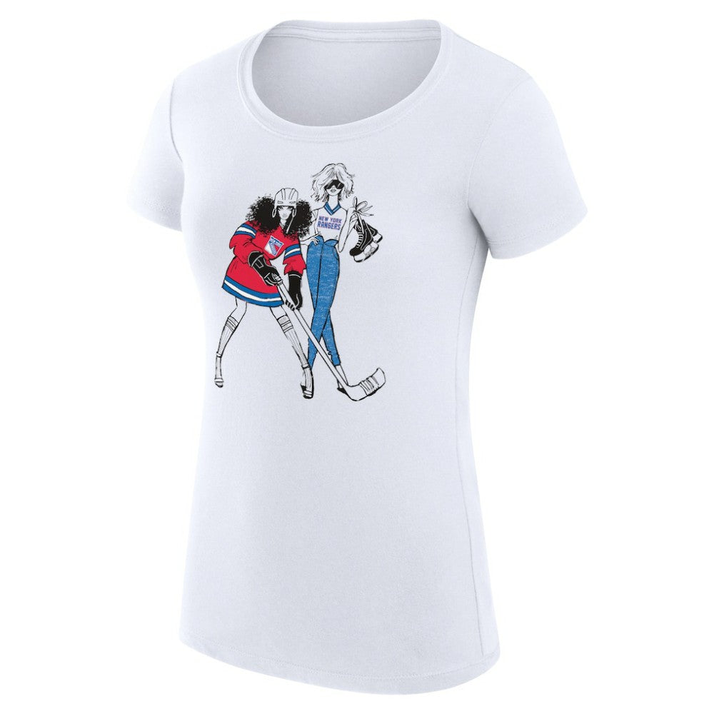 New York Rangers G-III 4Her by Carl Banks Women's Super-Slim Fit Lightweight Hockey Girls T-Shirt