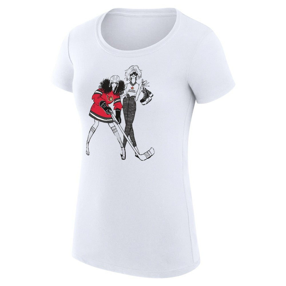 Ottawa Senators G-III 4Her by Carl Banks Women's Super-Slim Fit Lightweight Hockey Girls T-Shirt