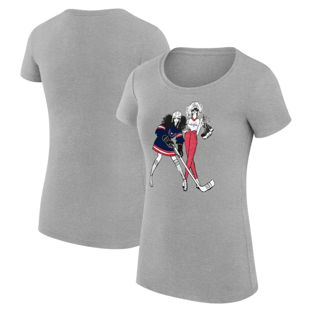 Washington Capitals G-III 4Her by Carl Banks Women's Super-Slim Fit Lightweight Hockey Girls T-Shirt
