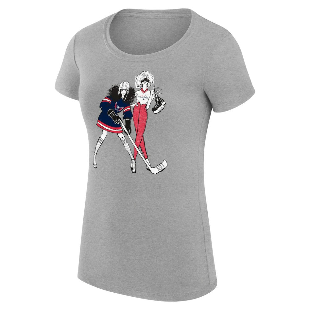 Washington Capitals G-III 4Her by Carl Banks Women's Super-Slim Fit Lightweight Hockey Girls T-Shirt