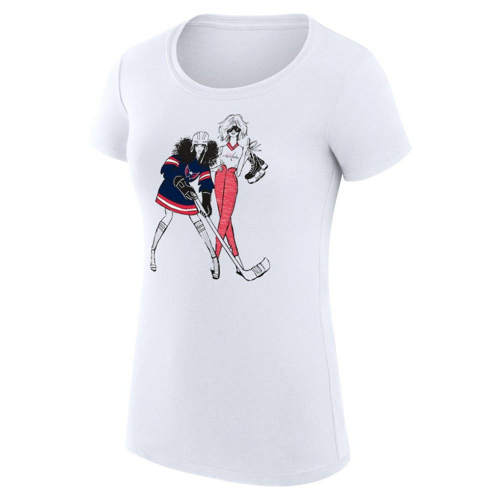 Washington Capitals G-III 4Her by Carl Banks Women's Super-Slim Fit Lightweight Hockey Girls T-Shirt