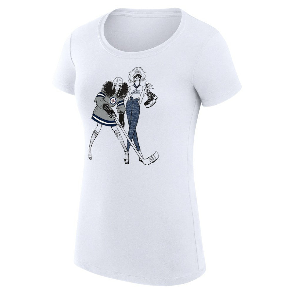 Winnipeg Jets G-III 4Her by Carl Banks Women's Super-Slim Fit Lightweight Hockey Girls T-Shirt