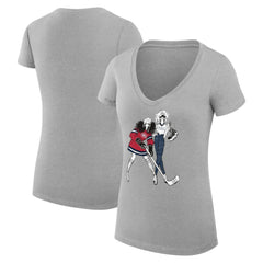 Montreal Canadiens G-III 4Her by Carl Banks Women's Super-Slim Fit Lightweight Hockey Girls V-Neck T-Shirt