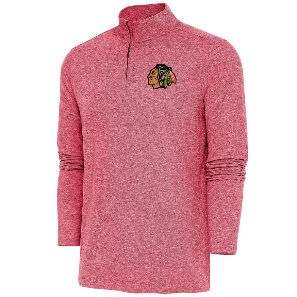 Chicago Blackhawks Antigua Hunk Quarter-Zip Pullover Top
