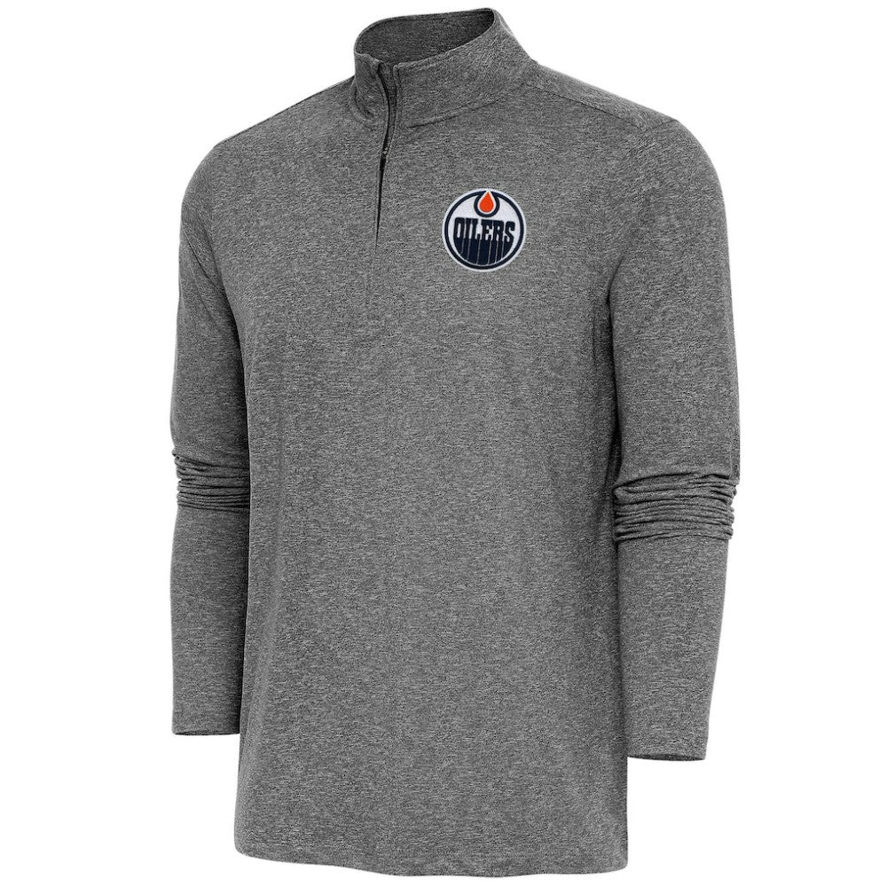 Edmonton Oilers Antigua Hunk Quarter-Zip Pullover Top