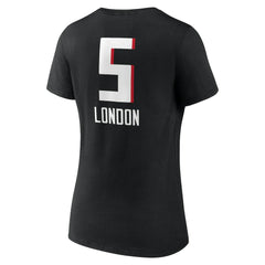 NFL Atlanta Falcons Drake London  Women's Team Wordmark Player Name & Number V-Neck T-Shirt