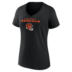 NFL Cincinnati Bengals Ja'Marr Chase  Women's Team Wordmark Player Name & Number V-Neck T-Shirt