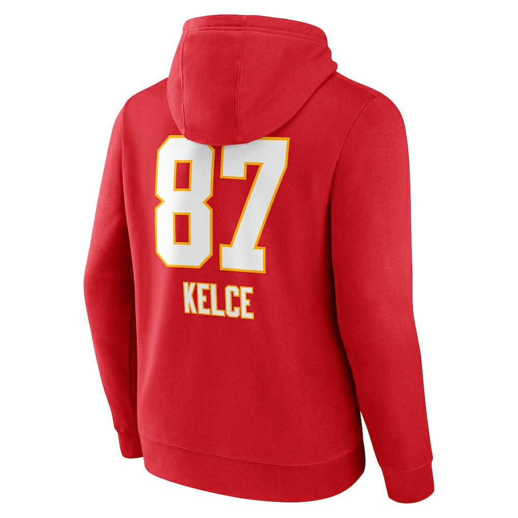 NFL Kansas City Chiefs Travis Kelce  Team Wordmark Player Name & Number Pullover Hoodie