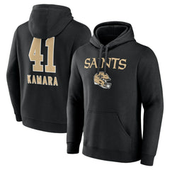 NFL New Orleans Saints Alvin Kamara  Team Wordmark Player Name & Number Pullover Hoodie