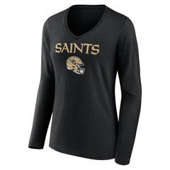 NFL New Orleans Saints Alvin Kamara  Women's Team Wordmark Player Name & Number Long Sleeve V-Neck T-Shirt