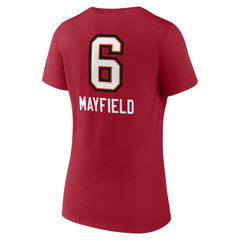 NFL Tampa Bay Buccaneers Baker Mayfield  Women's Team Wordmark Player Name & Number V-Neck T-Shirt