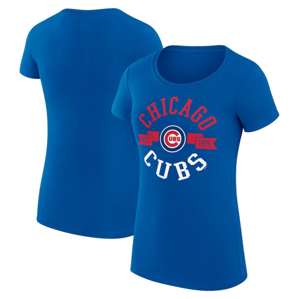 Chicago Cubs G-III 4Her by Carl Banks Women's Super-Slim Fit Lightweight City Graphic T-Shirt - Royal