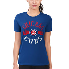 Chicago Cubs G-III 4Her by Carl Banks Women's Super-Slim Fit Lightweight City Graphic T-Shirt - Royal