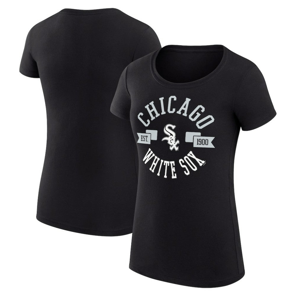 Chicago White Sox G-III 4Her by Carl Banks Women's Super-Slim Fit Lightweight City Graphic T-Shirt - Black