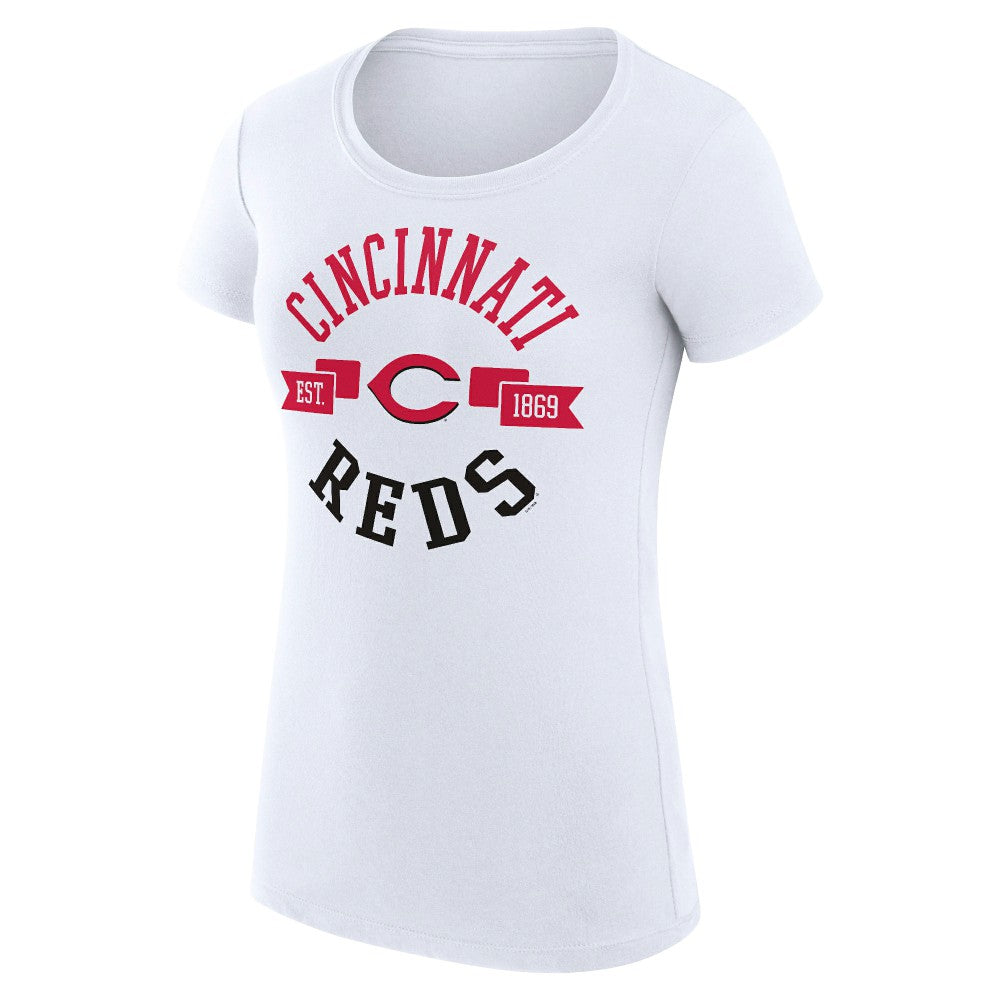 Cincinnati Reds G-III 4Her by Carl Banks Women's Super-Slim Fit Lightweight City Graphic T-Shirt - White