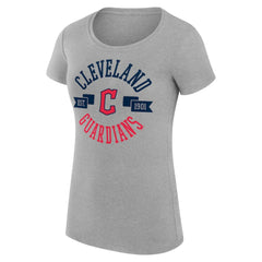 Cleveland Guardians G-III 4Her by Carl Banks Women's Super-Slim Fit Lightweight City Graphic T-Shirt - Heather Gray