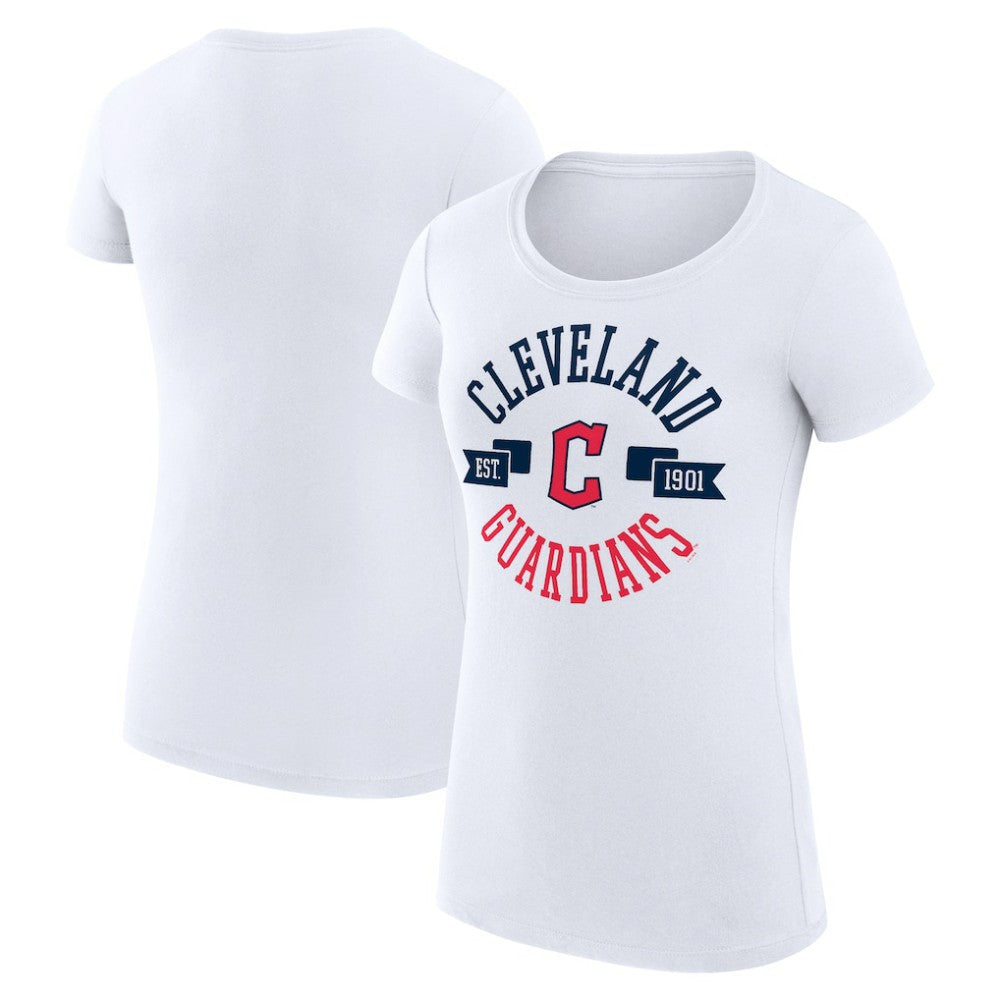 Cleveland Guardians G-III 4Her by Carl Banks Women's Super-Slim Fit Lightweight City Graphic T-Shirt - White