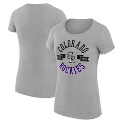 Colorado Rockies G-III 4Her by Carl Banks Women's Super-Slim Fit Lightweight City Graphic T-Shirt - Heather Gray