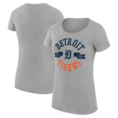 Detroit Tigers G-III 4Her by Carl Banks Women's Super-Slim Fit Lightweight City Graphic T-Shirt - Heather Gray