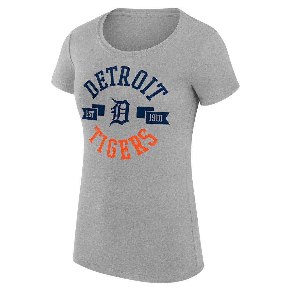 Detroit Tigers G-III 4Her by Carl Banks Women's Super-Slim Fit Lightweight City Graphic T-Shirt - Heather Gray