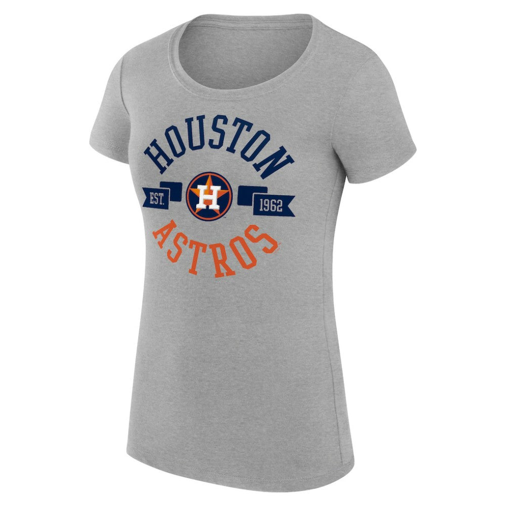 Houston Astros G-III 4Her by Carl Banks Women's Super-Slim Fit Lightweight City Graphic T-Shirt - Heather Gray