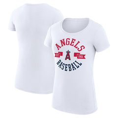 Los Angeles Angels G-III 4Her by Carl Banks Women's Super-Slim Fit Lightweight City Graphic T-Shirt - White