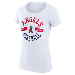 Los Angeles Angels G-III 4Her by Carl Banks Women's Super-Slim Fit Lightweight City Graphic T-Shirt - White
