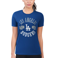 Los Angeles Dodgers G-III 4Her by Carl Banks Women's Super-Slim Fit Lightweight City Graphic T-Shirt - Royal