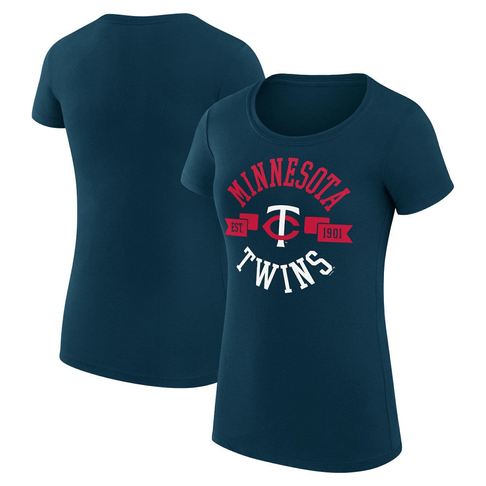 Minnesota Twins G-III 4Her by Carl Banks Women's Super-Slim Fit Lightweight City Graphic T-Shirt - Navy