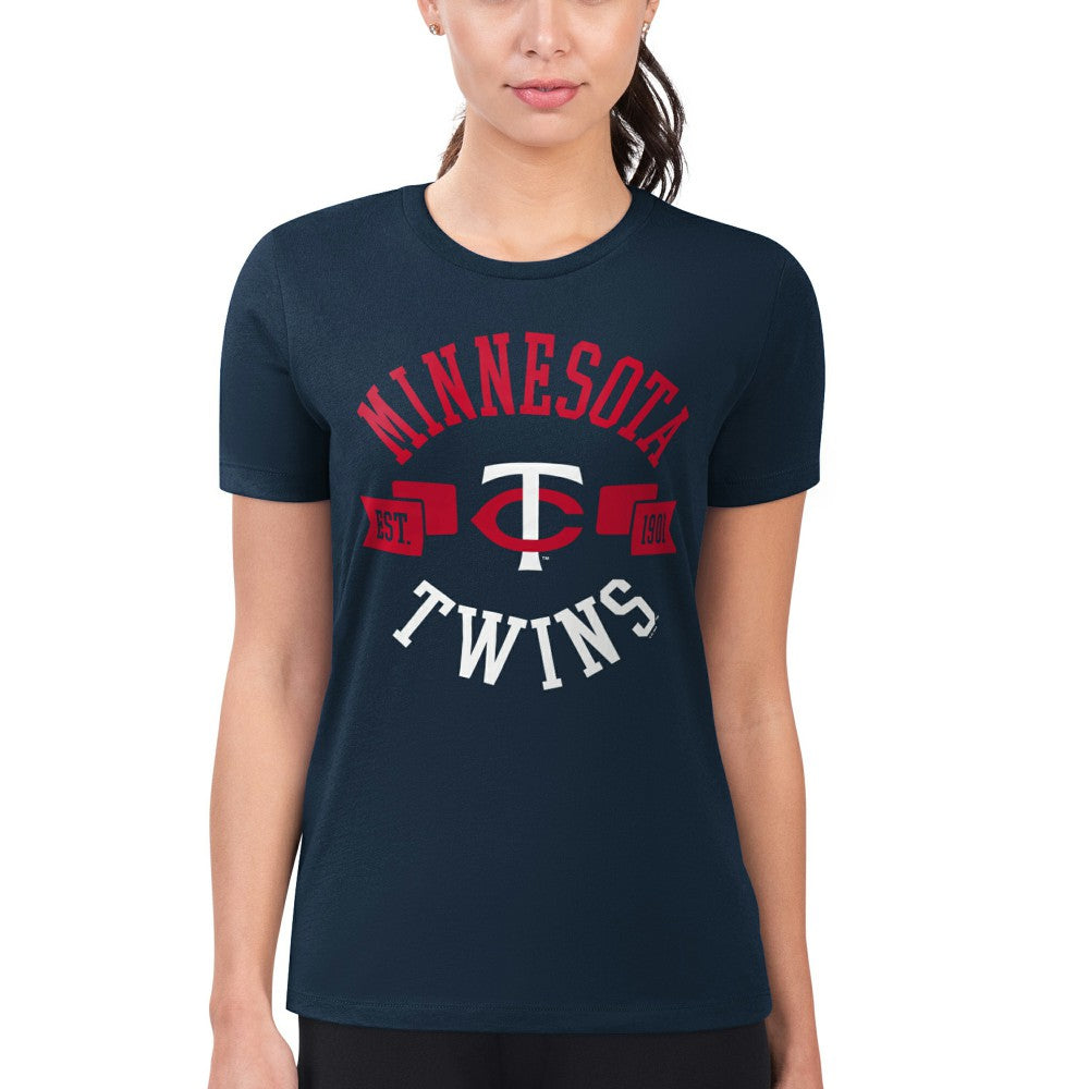 Minnesota Twins G-III 4Her by Carl Banks Women's Super-Slim Fit Lightweight City Graphic T-Shirt - Navy