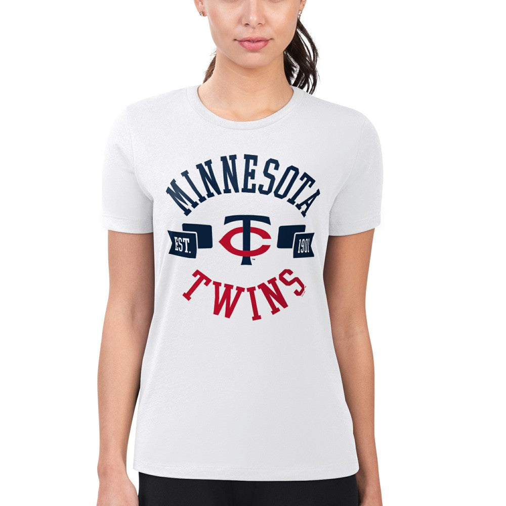 Minnesota Twins G-III 4Her by Carl Banks Women's Super-Slim Fit Lightweight City Graphic T-Shirt - White