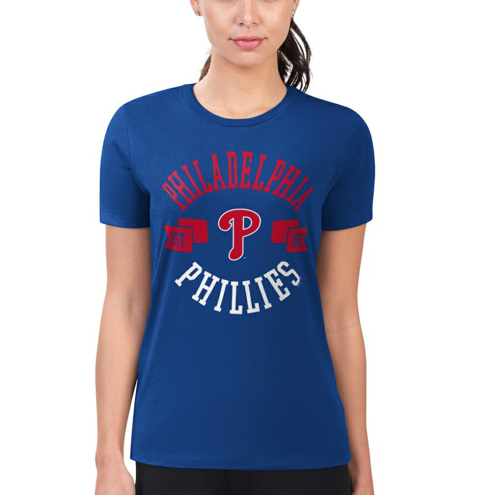 Philadelphia Phillies G-III 4Her by Carl Banks Women's Super-Slim Fit Lightweight City Graphic T-Shirt - Royal