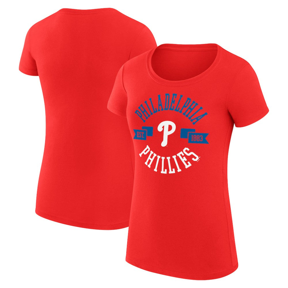 Philadelphia Phillies G-III 4Her by Carl Banks Women's Super-Slim Fit Lightweight City Graphic T-Shirt - Red